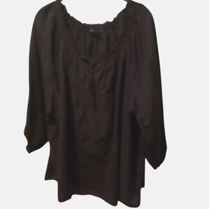 WestBound Woman Black Relaxed Ruffled Blouse Sz 2x